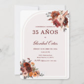 Invitation De Anniversaire Terracotta Bourgogne (Devant)