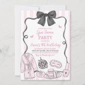 Invitation de anniversaire Whimsical Pink Spa-Jama (Devant)