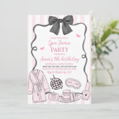 Invitation de anniversaire Whimsical Pink Spa-Jama (Debout devant)