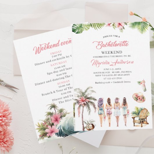 Invitation de Ba Hawaii Tropical Palmier Plage Aqu