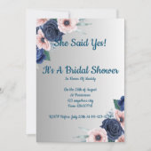 Invitation de babille de mariage florale, moderne, (Devant)