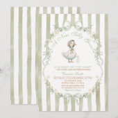 Invitation de BABUTERIE de bébé Canard Fou Ruban V (Devant / Derrière)
