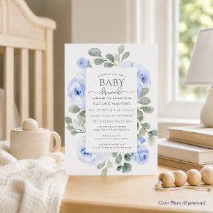 Invitation de Baby Brunch Fleurie Bleue à l'Eucaly
