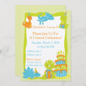 Invitation de Baby Dinosaur Party (Devant / Derrière)