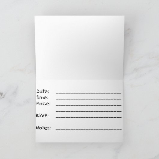 Invitation de baby shower (Intérieur)