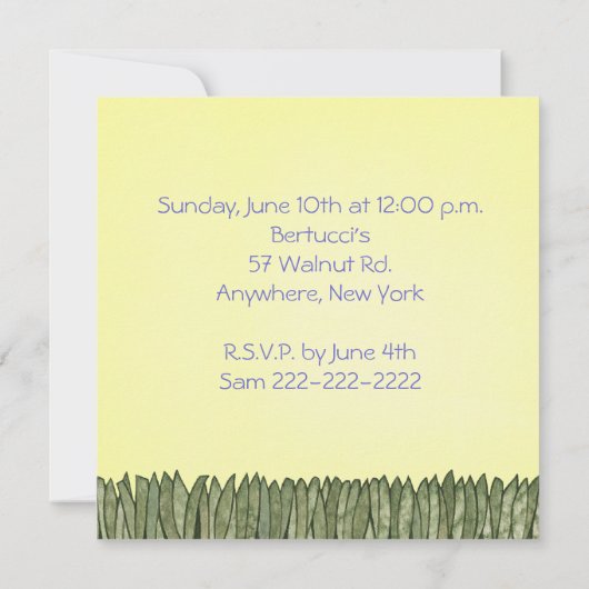 Invitation de baby shower (Dos)