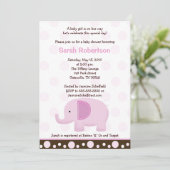Invitation de Baby shower 5 x 7 de Mod Elephant d (Debout devant)