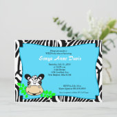 Invitation de Baby shower 5x7 Fun & Funky Zebra St (Debout devant)