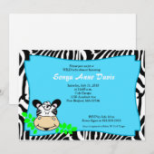 Invitation de Baby shower 5x7 Fun & Funky Zebra St (Devant / Derrière)