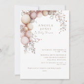 Invitation de Baby shower à balloon Rose Dusty (Devant)