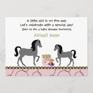 Invitation de Baby shower à cheval tendance pour f