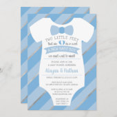 Invitation de Baby shower à deux pieds, Cravate à  (Devant / Derrière)