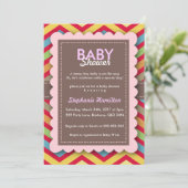 invitation de baby shower à fleurs colorées (Debout devant)