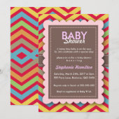 invitation de baby shower à fleurs colorées (Devant / Derrière)