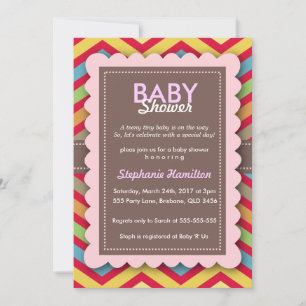 invitation de baby shower à fleurs colorées