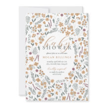 Invitation de baby shower à fleurs sauvages - oran