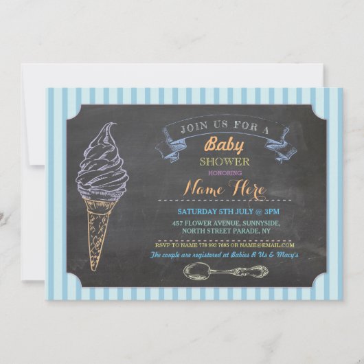 Invitation de Baby shower à la crème glacée (Devant)