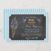 Invitation de Baby shower à la crème glacée (Devant / Derrière)