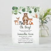 Invitation de Baby Shower à la Forêt Verte (Debout devant)