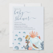 Invitation de baby shower à l'aquarelle sur le thè (Devant)