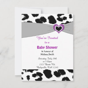 Invitation de baby shower à motif léopard