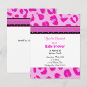 Invitation de baby shower à motif léopard (Devant / Derrière)