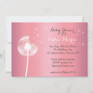 Invitation de Baby Shower à motifs floraux magnifi