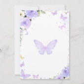 Invitation de Baby shower à papillon violet modifi (Dos)