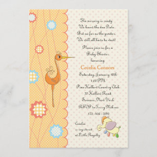 Invitation de Baby shower à pointes