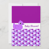 Invitation de Baby shower à points bleus mous (Dos)