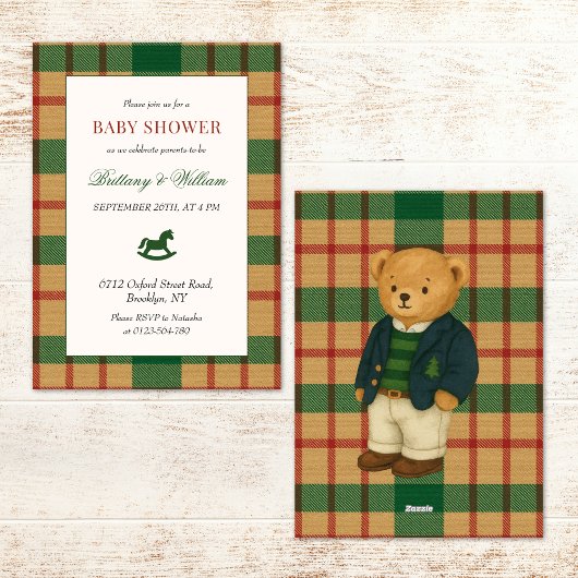 Invitation de Baby Shower à thème Cheval à Bascule