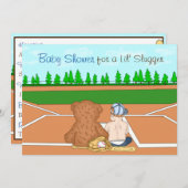 Invitation de Baby shower à thème de baseball garç (Devant / Derrière)