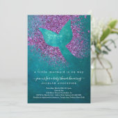 Invitation de Baby shower à thème de sirène person (Debout devant)