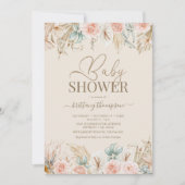 Invitation de Baby Shower à thème Herbe de la Pamp (Devant)