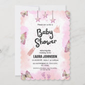 Invitation de Baby shower Abstraite d'aquarelle ro (Devant)
