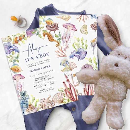 Invitation de Baby shower Ahoy