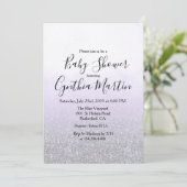 Invitation de baby shower aquarelle lavande violet (Debout devant)