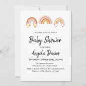 Invitation de baby shower arc-en-ciel vintage (Devant)