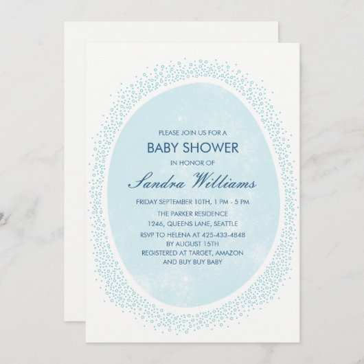 Invitation de baby shower arrosé - Mist (Devant / Derrière)