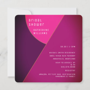 Invitation de Baby Shower Art Déco Rose Carré Arro