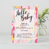 Invitation de Baby shower artistique Abstrait mode (Debout devant)