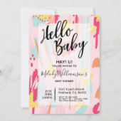 Invitation de Baby shower artistique Abstrait mode (Devant)