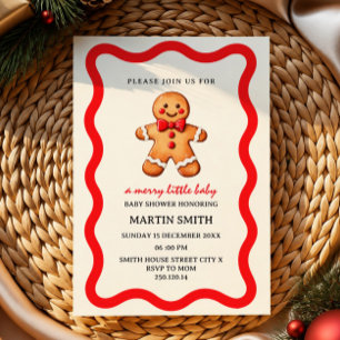 Invitation de baby shower au pain d'épices un peu