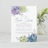 Invitation de Baby Shower au style aquarelle Cactu (Debout devant)