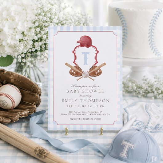 Invitation de baby shower au thème de baseball chi