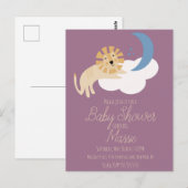 Invitation de Baby Shower au thème de Lion Mignon (Devant / Derrière)