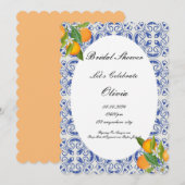 Invitation de baby shower aux oranges  (Devant / Derrière)