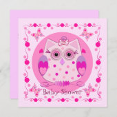 Invitation de Baby shower avec chouette Chouette (Devant / Derrière)