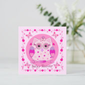 Invitation de Baby shower avec chouette Chouette (Debout devant)