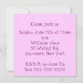 Invitation de Baby shower avec chouette Chouette (Dos)